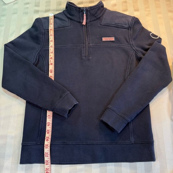Vineyard Vines Womens Pullover 1/4‎ Zip Canvas Shoulder Navy Size S Sweatshirt - Picture 6 of 13